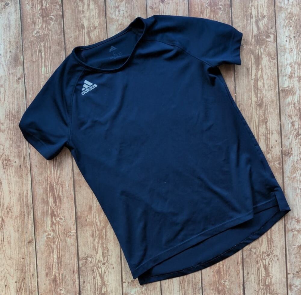Adidas Hi Lo Athletic Shirt in Dark Blue - Jersey - Crewneck Size L